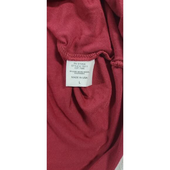 Krisa Surplice women's long sleeve blouse red Size Large Office church polished - Picture 6 of 9